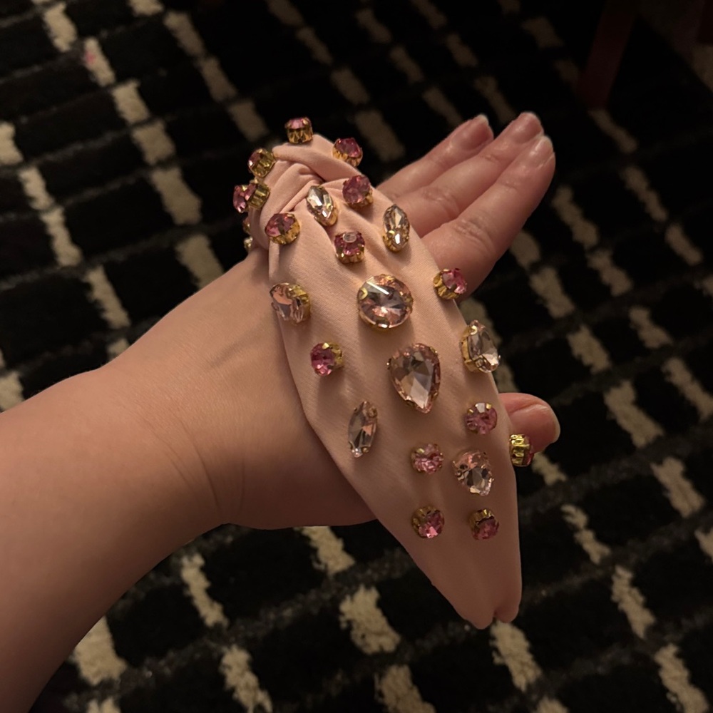Pink Headband with Gem Accents